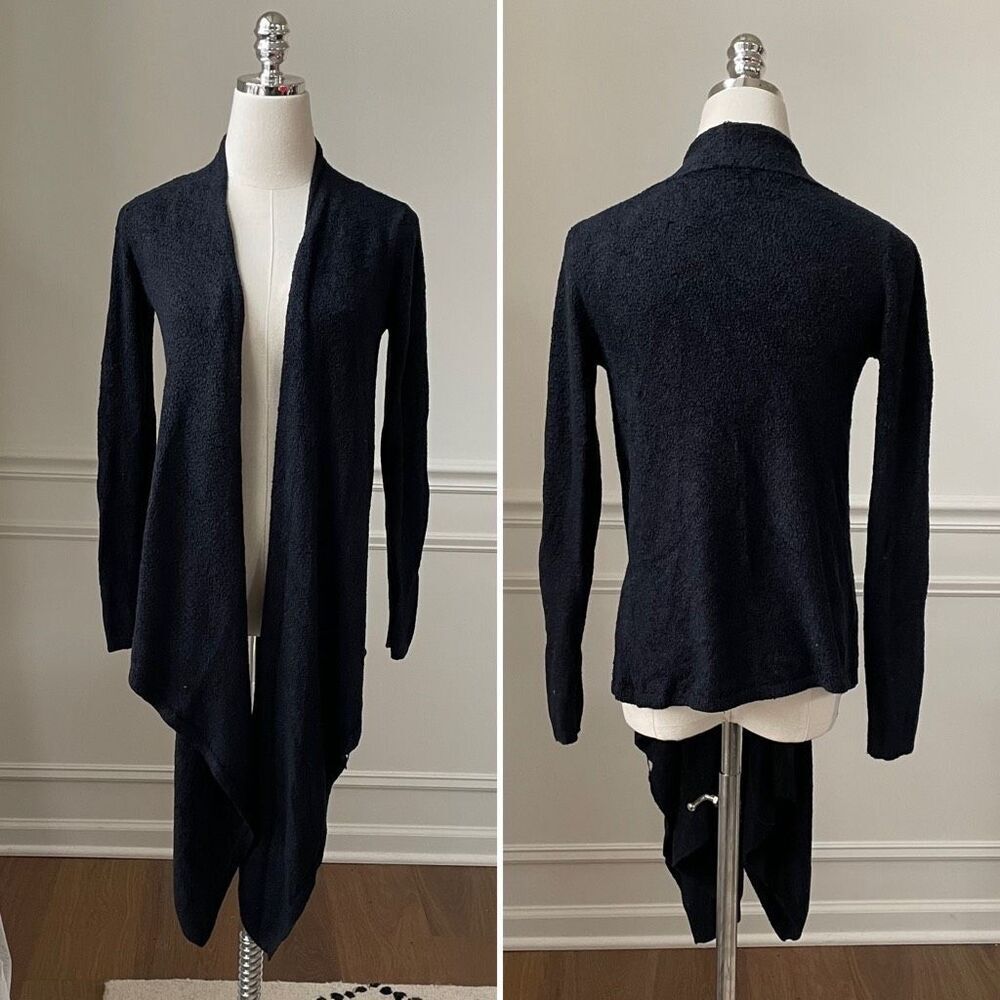 Barefoot Dreams Waterfall Cardigan Black Cozy S M